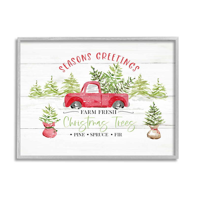 Farm Fresh Christmas Trees at-133, H 11 po x l 14 po x P 1,5 po, Estampe numérique Farmhouse
