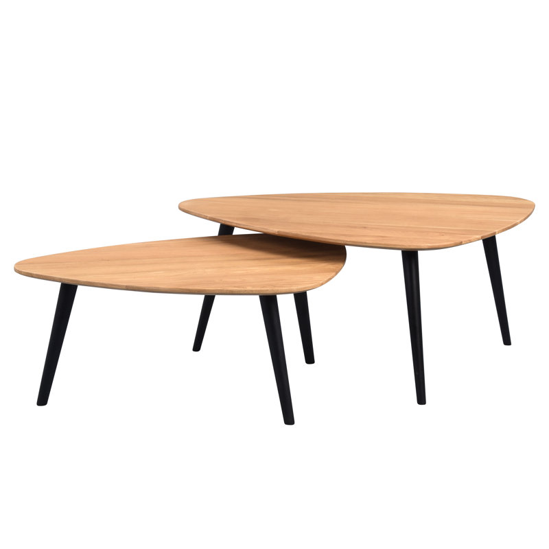 Yoder Solid Wood Three Leg Coffee Table, 44cm H x 105cm W x 70cm D