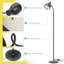 Lampe sur pied, 5000 W à spectre complet, lumière de croissance 25 W pour plantes d'intérieur - support de plancher de 55 po de hauteur, angle réglable avec interrupteur marche / arrêt