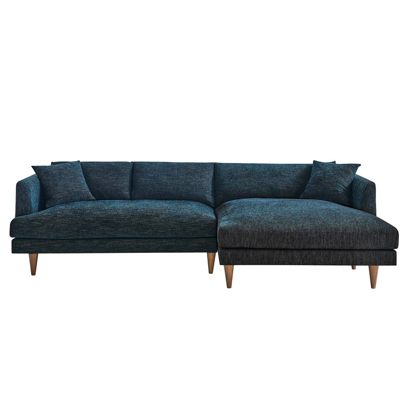 Canapé modulaire 2 pièces Modway Zoya, Accoudoir à droite (vu de face), 100 % polyester bleu