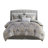 6 Piece Cotton Comforter Set Grey