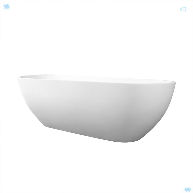 68.9 Inch Freestanding Solid Surface Soaking Bathtub For Bathroom