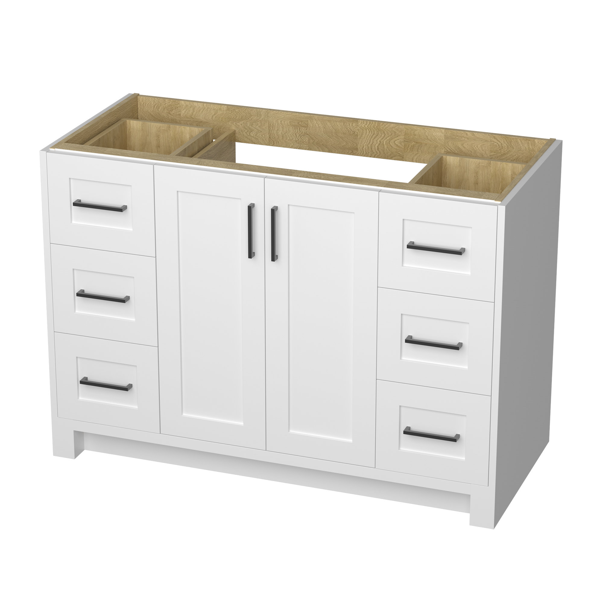 Hokku Designs Kalya Solid Wood 48" Freestanding Bathroom Vanity Without