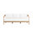 Pablo Solid Acacia Wood Patio Sofa, Natural/White