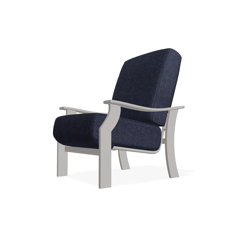 St. Catherine Marine Grade Polymer Deep Seating Cushion Arm Chair, Dreamscape Seaglass, Warm Gray