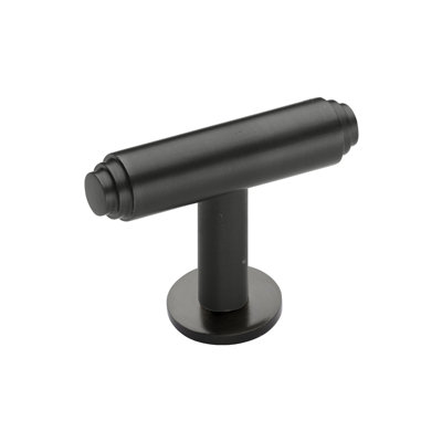 Heritage Brass Cabinet Knob Stepped T-Bar Design with Rose 45mm