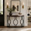Table console industrielle de 43 pouces, table d'appoint en forme de demi-lune pour canapé