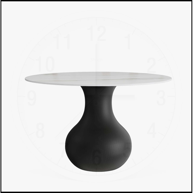 Table de salle à manger Chic Chic Black, Blanc / Gris, H 29,52 po x L 47,24 po x l 47,24 po