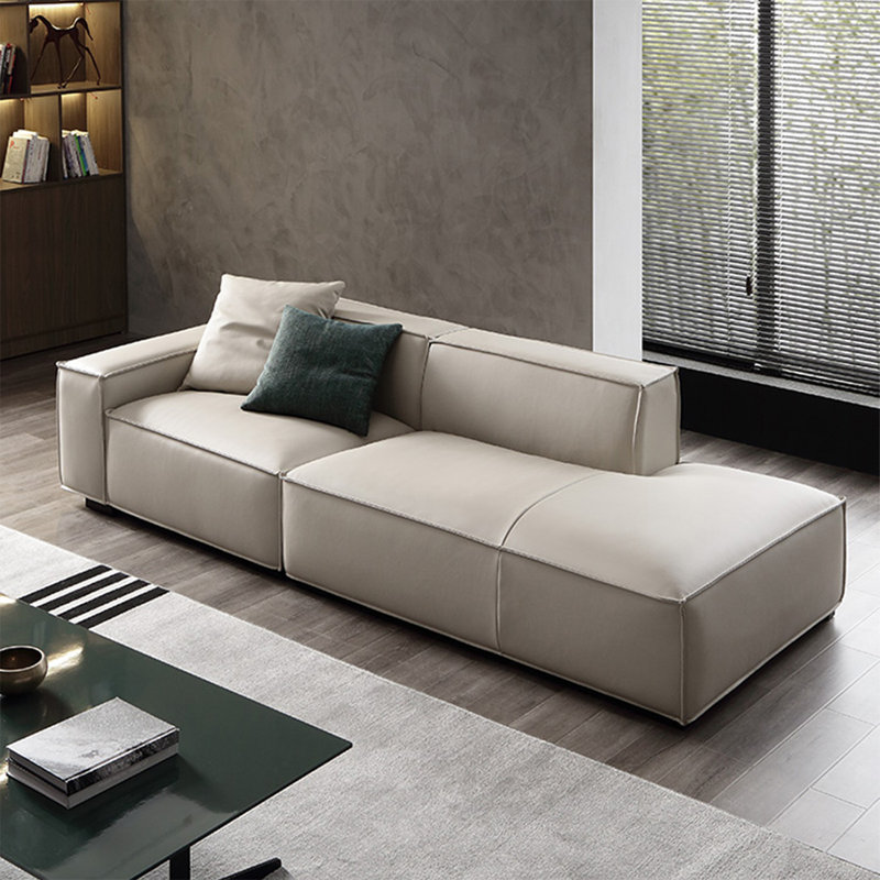 Coussin de canapé modulaire en cuir blanc