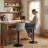 Brinitta Modern Swivel Adjustable Height Bar Stools, Leather Barstools Kitchen Island Counter Stool-1699460765