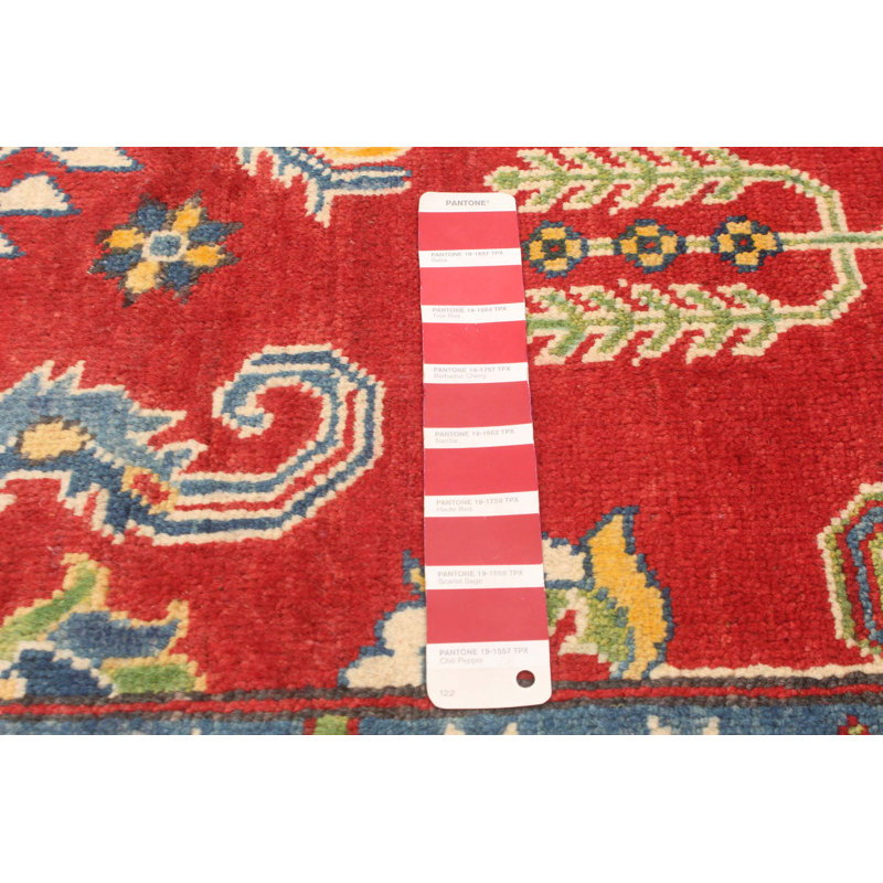 Tapis unique en laine noué à la main 6 pi 10 po x 9 pi 11 po nouvel âge Okoye