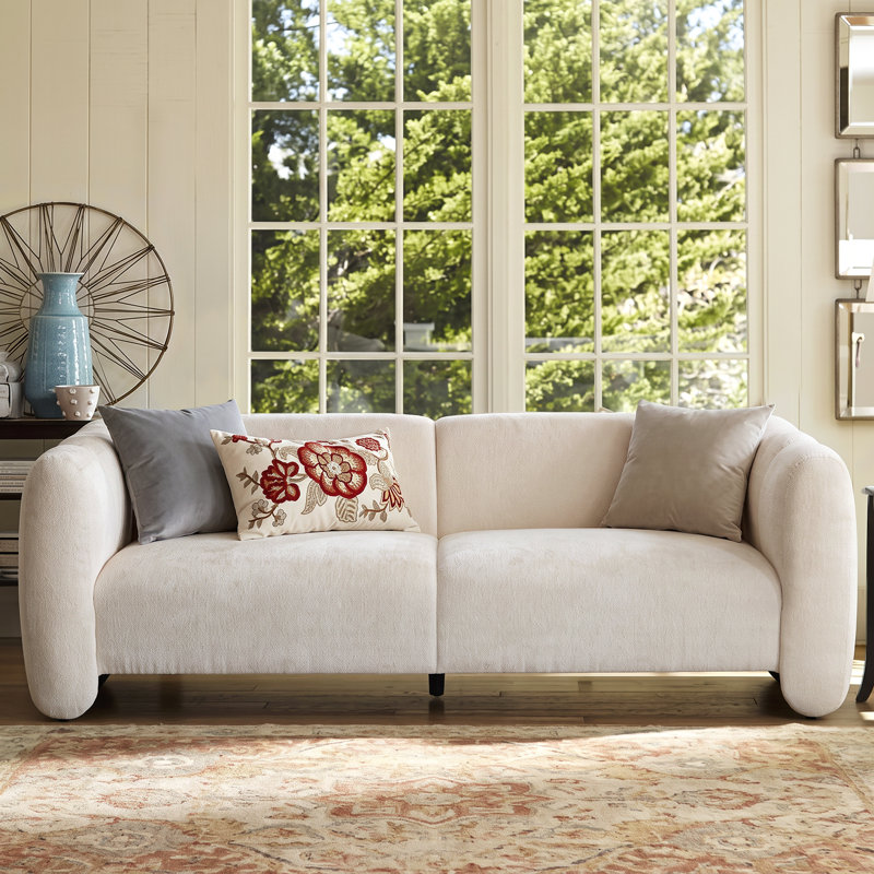 Keanu Boucle Upholstered 3-Seater Sofa, Beige