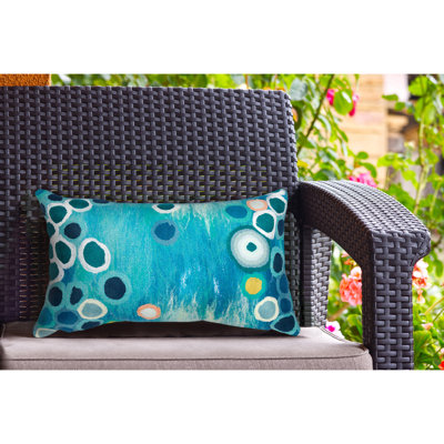 Coussin intérieur / extérieur Liora Manne Visions IV Sunken Treasure Aqua