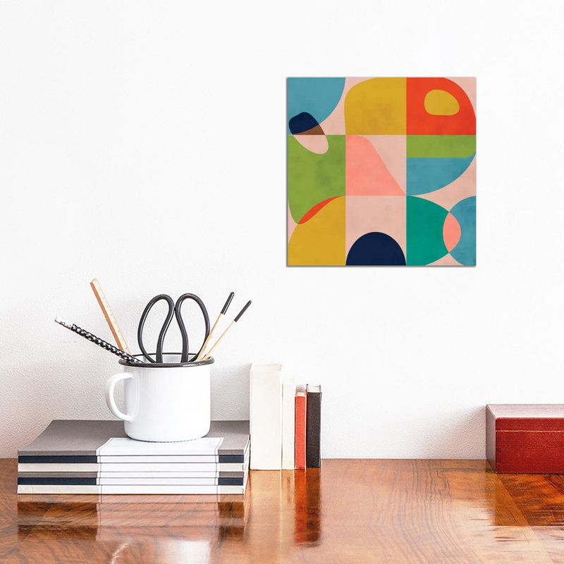 «Modern Mid Century Spring» par Ana Rut Bré - impression d'art graphique, Aucun mat, Toile tendue