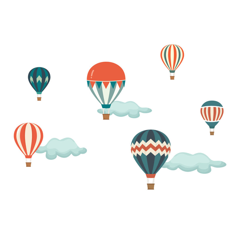 Classic Balloon Wall Stickers, 90cm H x 140cm W