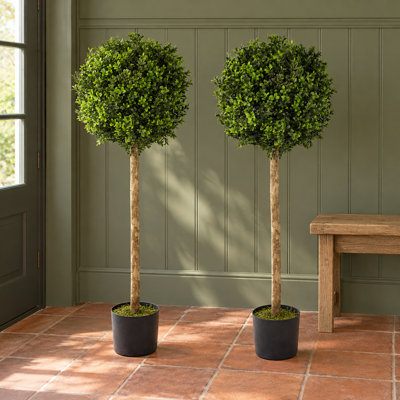120 cm H Faux Palm and Foliage Topiary Plant in Plastic Pot Liner