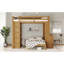 Lit superposé double TG / double avec lit inférieur démontable et bureau, structure de lits superposés en bois massif avec tablettes intégrées et garde-robe, peut être converti en lit mezzanine, naturel-1988474738-1988474737