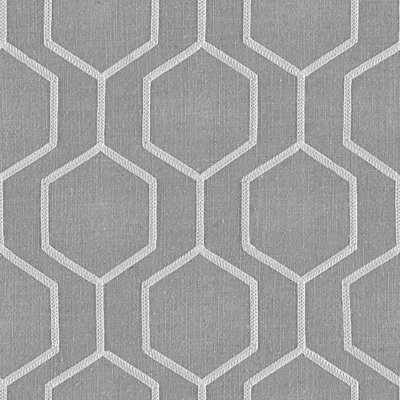 Botanica Hexagono - 57" Emboidered Linen Blend Drapery Fabric by the Yard