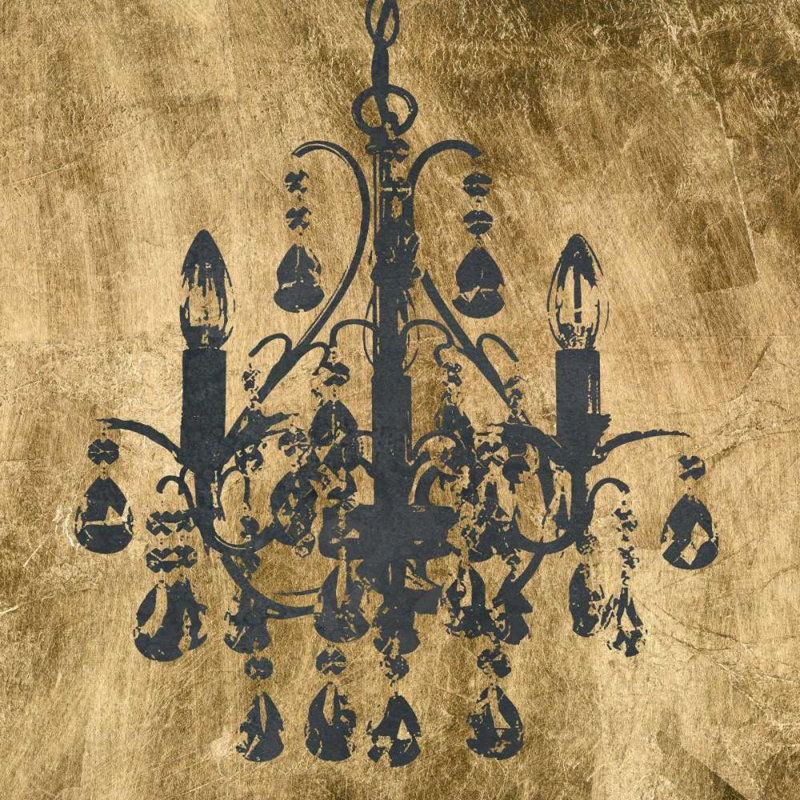 Art sur toile tendue avec galerie Williston Forge Goldberger, Jennifer: Gilt Chandelier V, H 15 po x l 15 po