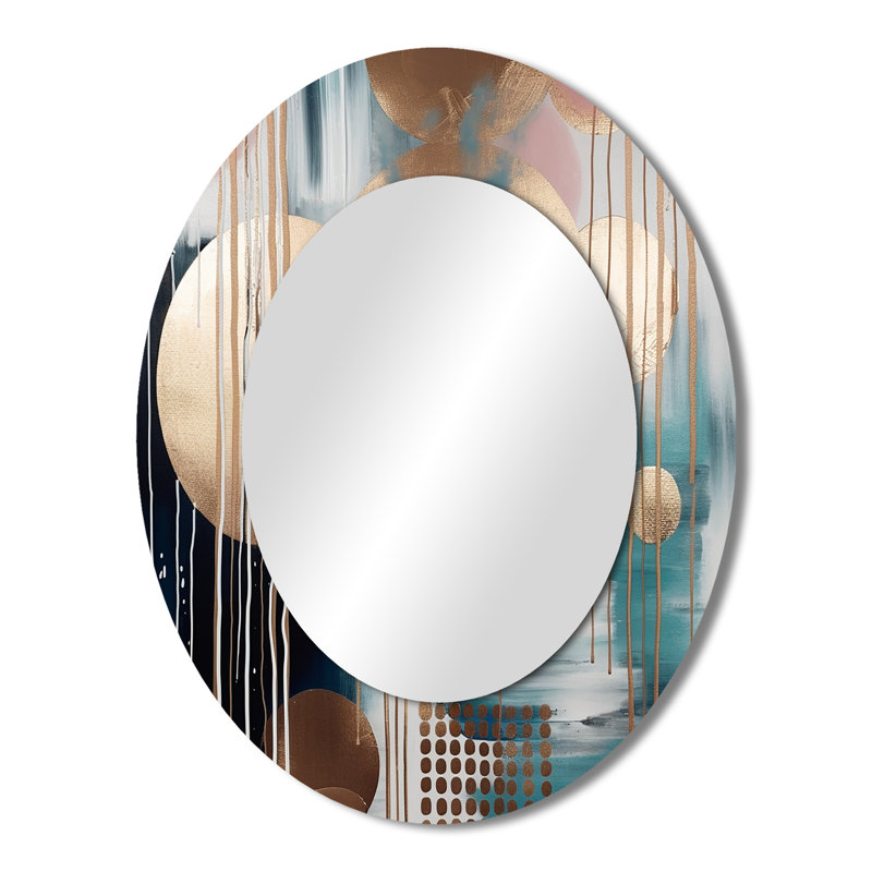 Miroir mural ovale sur métal, 43 po x 33 po