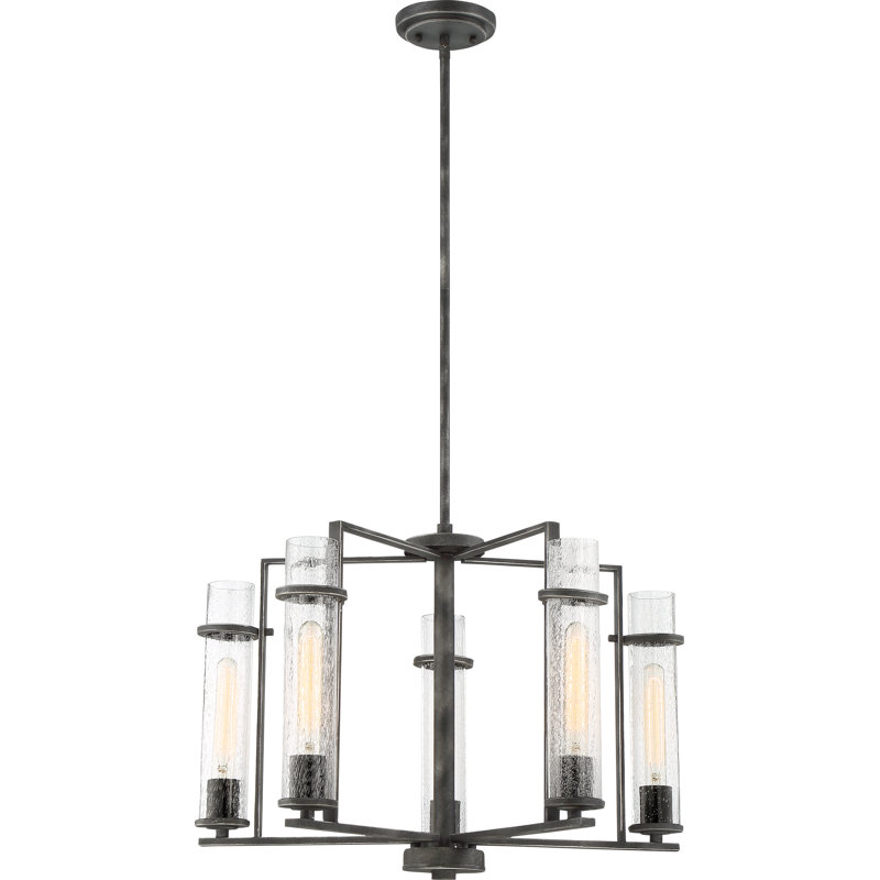 Lustre géométrique à 5 lumières avec abat-jour Orose