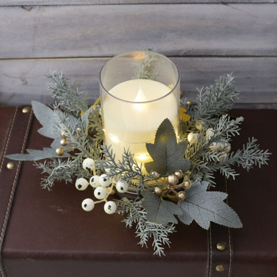 Christmas Decorations Candle Candlestick Garland Ring Desktop Ornaments Layout Props Dining Table Wine Bottle Decoration