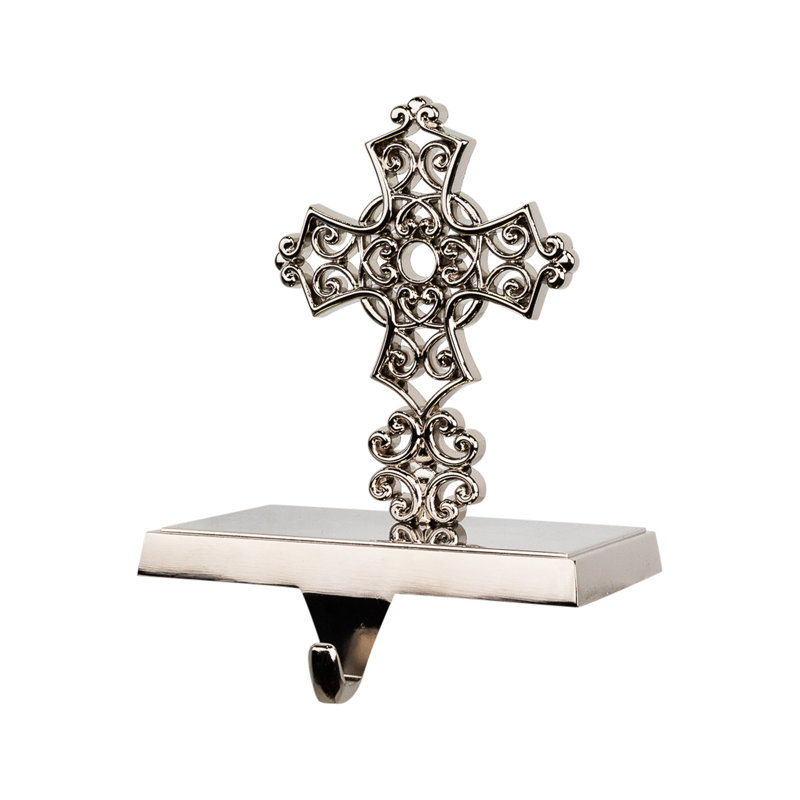 Filigree Cross Christmas Stocking Holder - 5"