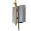 Applique murale portative de charge USB à 1 lumière en fer de style Mid-Century moderne 20,5 po Jahmell Max, noir / laiton doré-67637918