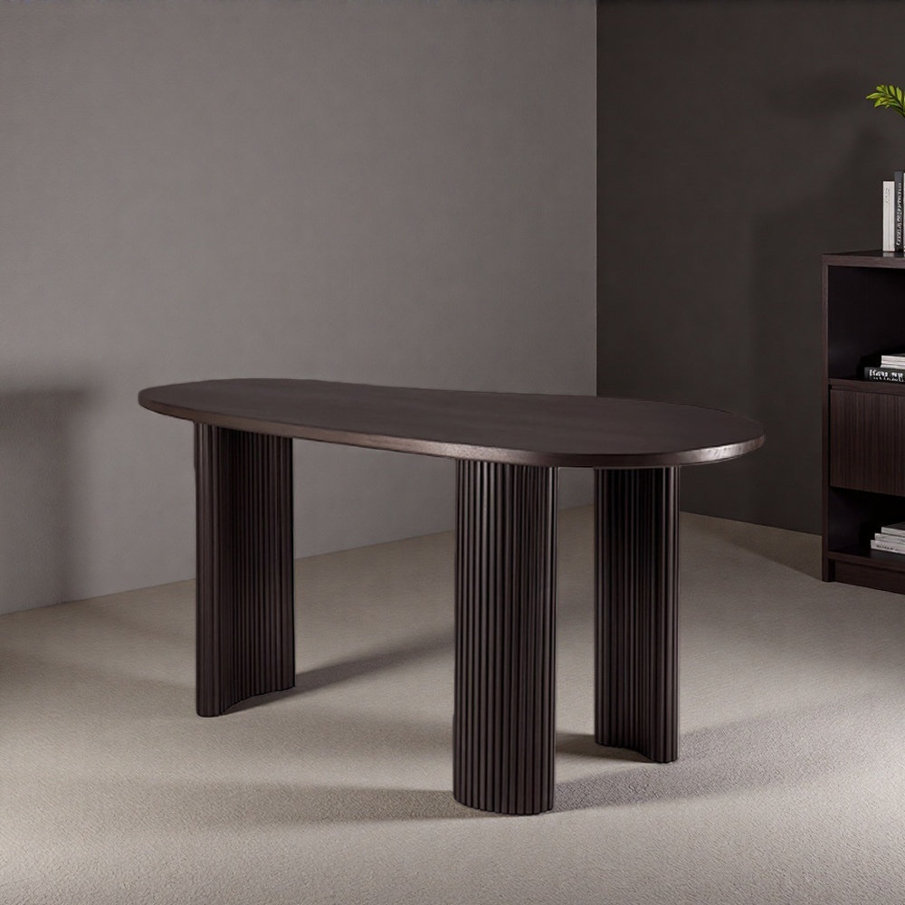 Orren Ellis Black Creative Shaped Design Solid Wood Desk - Wayfair Canada