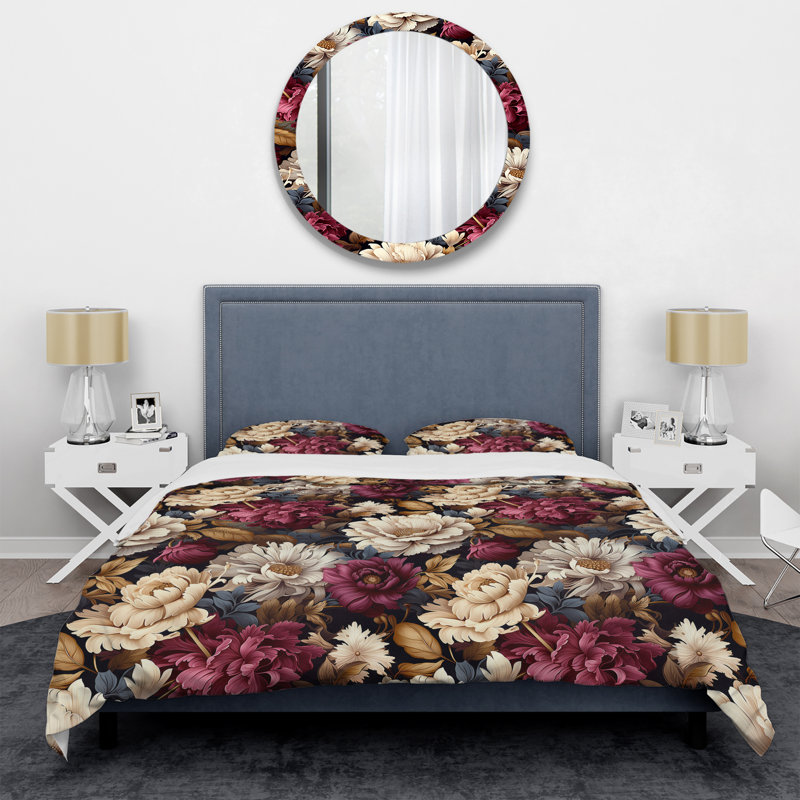 Ensemble de housse de couette Victorian Royal, Housse de couette pour grand lit et 2 taies décor