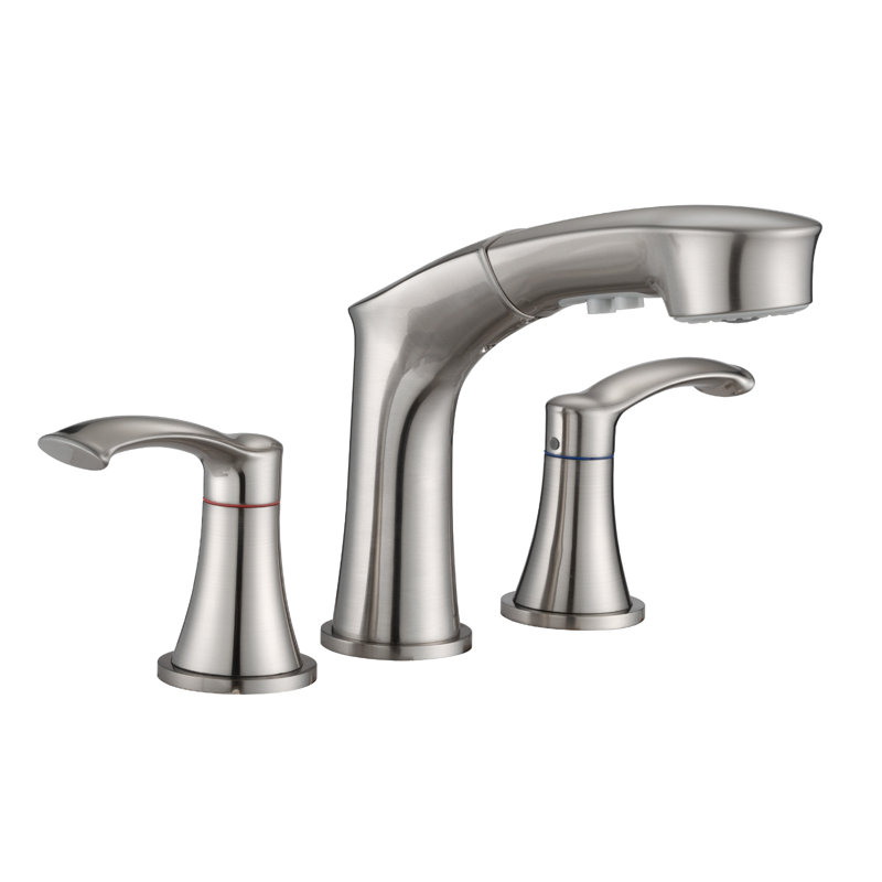Widespread Bathroom Faucet, Brushed Nickel
