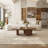 47.4" Modern Brown Coffee Table For Living Room With Three Legs, Solid Wood Veneer-1427329335