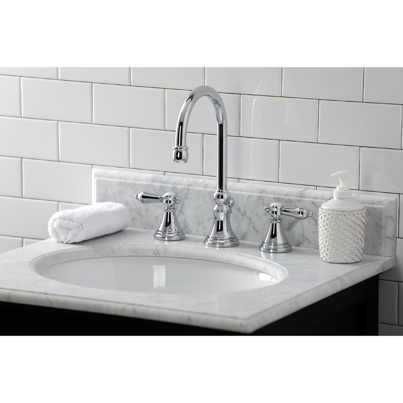 Robinet de salle de bain espacé avec ensemble de bonde Heirloom, Chrome poli
