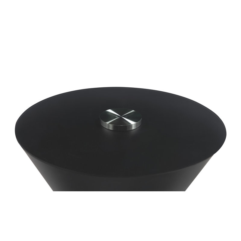 Neel Pedestal Coffee Table, Grey/Black, Black