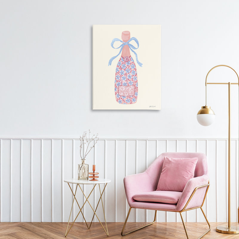 Toile pastel coquette champagne, design par Yvette St. Amant, H 20 po x l 16 po