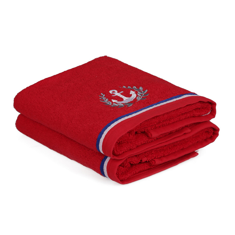 Ensemble de serviettes à main de luxe, rouge, 19,7 po x 35,4 po | 100% coton, 13,6 oz / verge carrée | Lavable à la machine à 104 ° F | Doux, absorbant, parfait pour la salle de bain et le spa, design élégant et durable