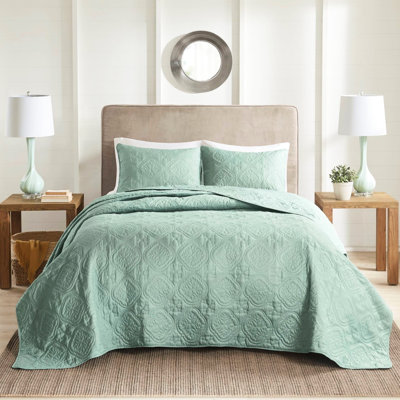 Lit double / grand 3 pièces, attrait médaillon chic, surdimensionné pour un drapé élégant, lavable à la machine, 2 taies décoratives réversibles, drapé tendance, inclus