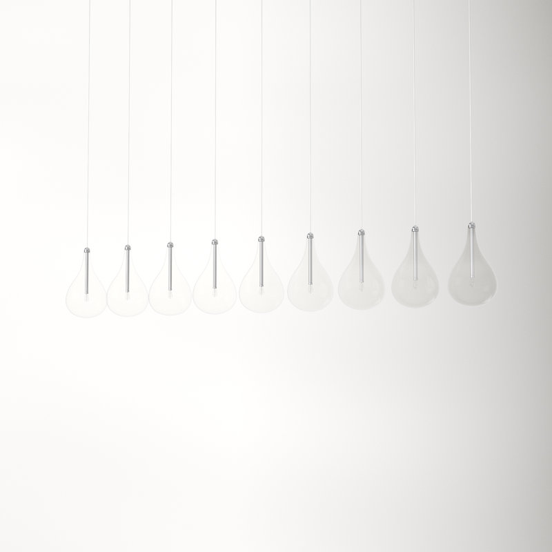 Deva 9 Light Glass Dimmable Pendant, Xenon