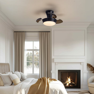 10" Modern Dimmable Ceiling Fan Light With Remote Control And LED Light