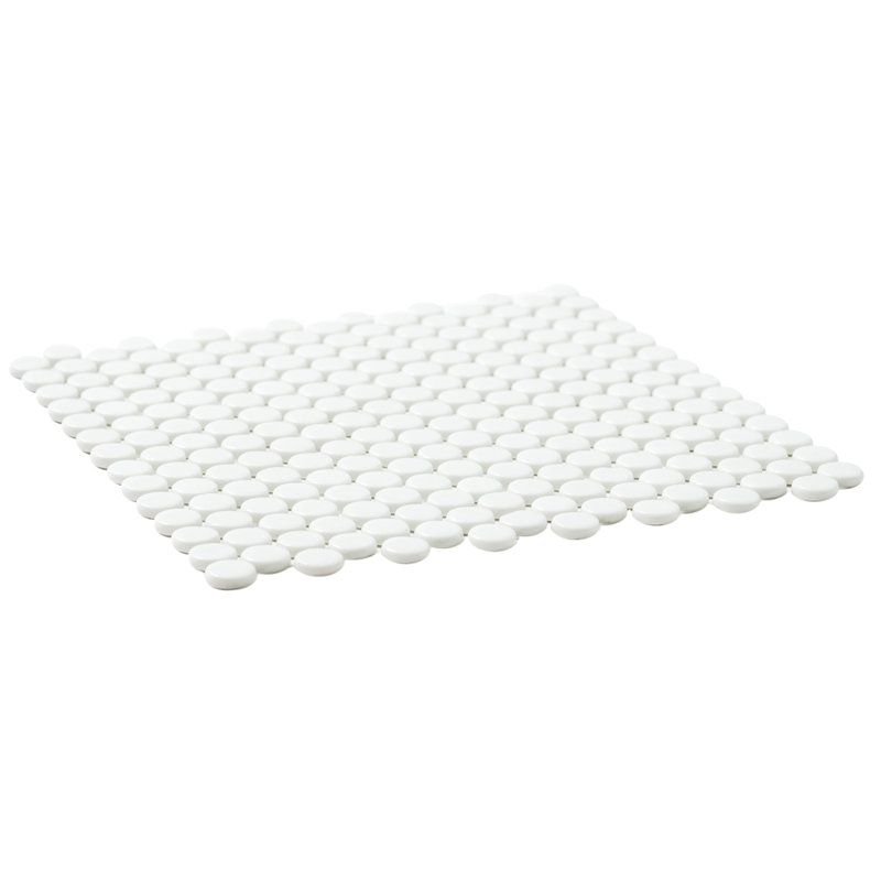 Eterna Penny 12" x 12" Glass Mosaic Wall & Floor Tile, Silver