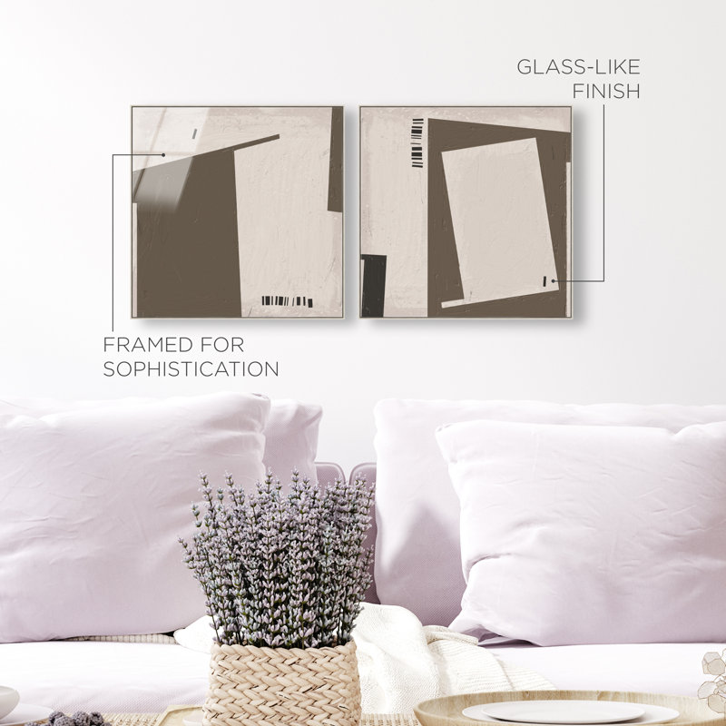 Structural Set High-Gloss Frameless Acrylic Glass Wall Art Abstract Print by Oliver Gal, Ready to Hang, 12 x 12, 21"H x 21"W