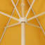 Parasol d'extérieur à frange bohémienne de 9 pi avec manivelle et inclinaison Collins, pavillon jaune moutarde / crème festonné résistant aux rayons UV, mât blanc-1422570732-1430827844