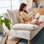 Causeuse-coussin en lin et coton blanc standard-2007720478