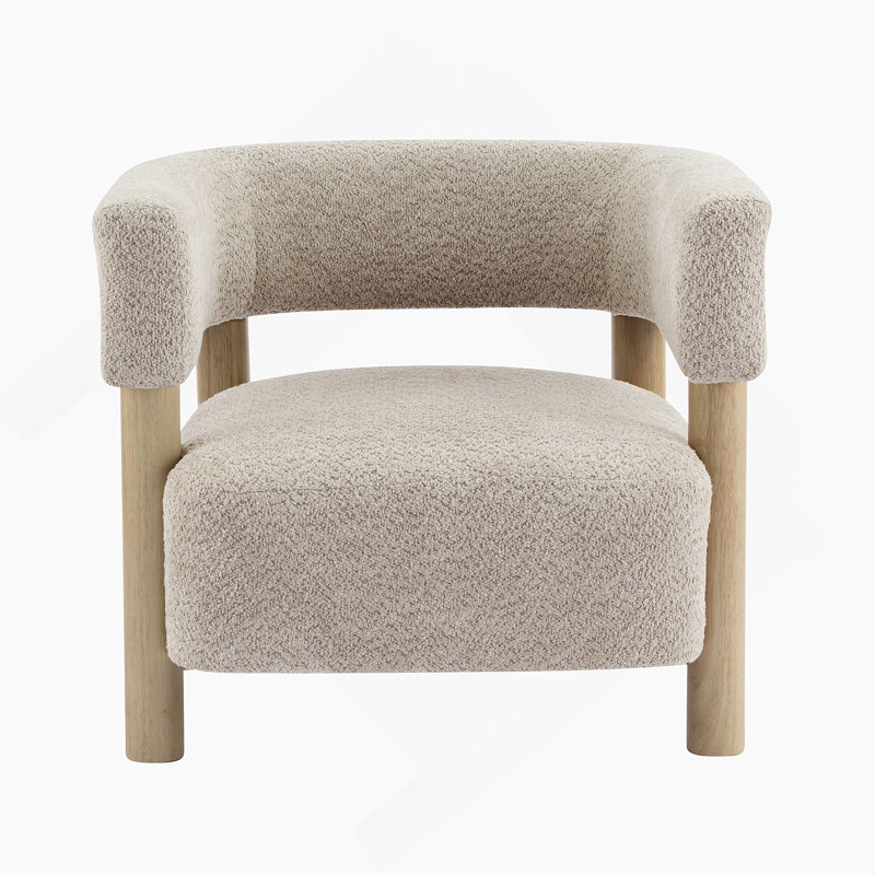 Fauteuil d'appoint rembourré Boucle, Naturel