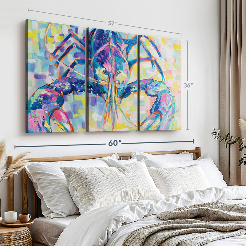 Lilly Lobster II Canvas Print, H 36 po x l 57 po x P 1,25 po