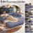 78.7" King-Size Futon Bed Corduroy Convertible Sleeper Sofa Floor Futon Couch With 2 Pillows - No Assembly Required-1191607239-1194771798