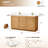 Carrasco 60" Double Bath Vanity in Oak Natural Brown with Silk White Quartz Stone Top-110265606-71760498