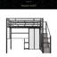 Lit mezzanine double en métal avec garde-robe, bureau, tablettes de rangement-2013689920