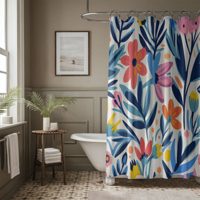 Abstract Floral Blooms - 1 Piece Standard Shower Curtain