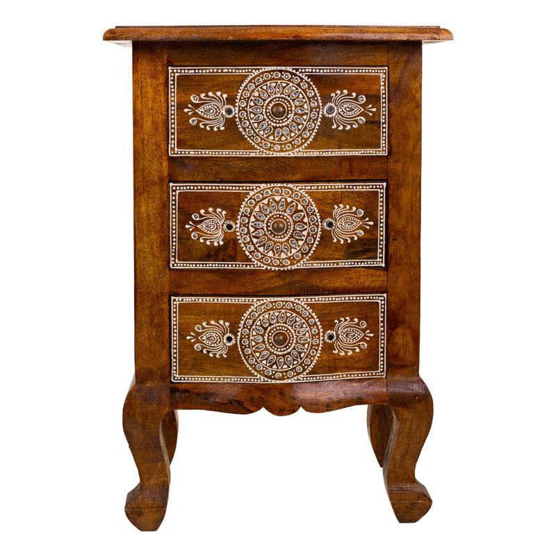 40cm W Solid + Manufactured Wood Bedside Table